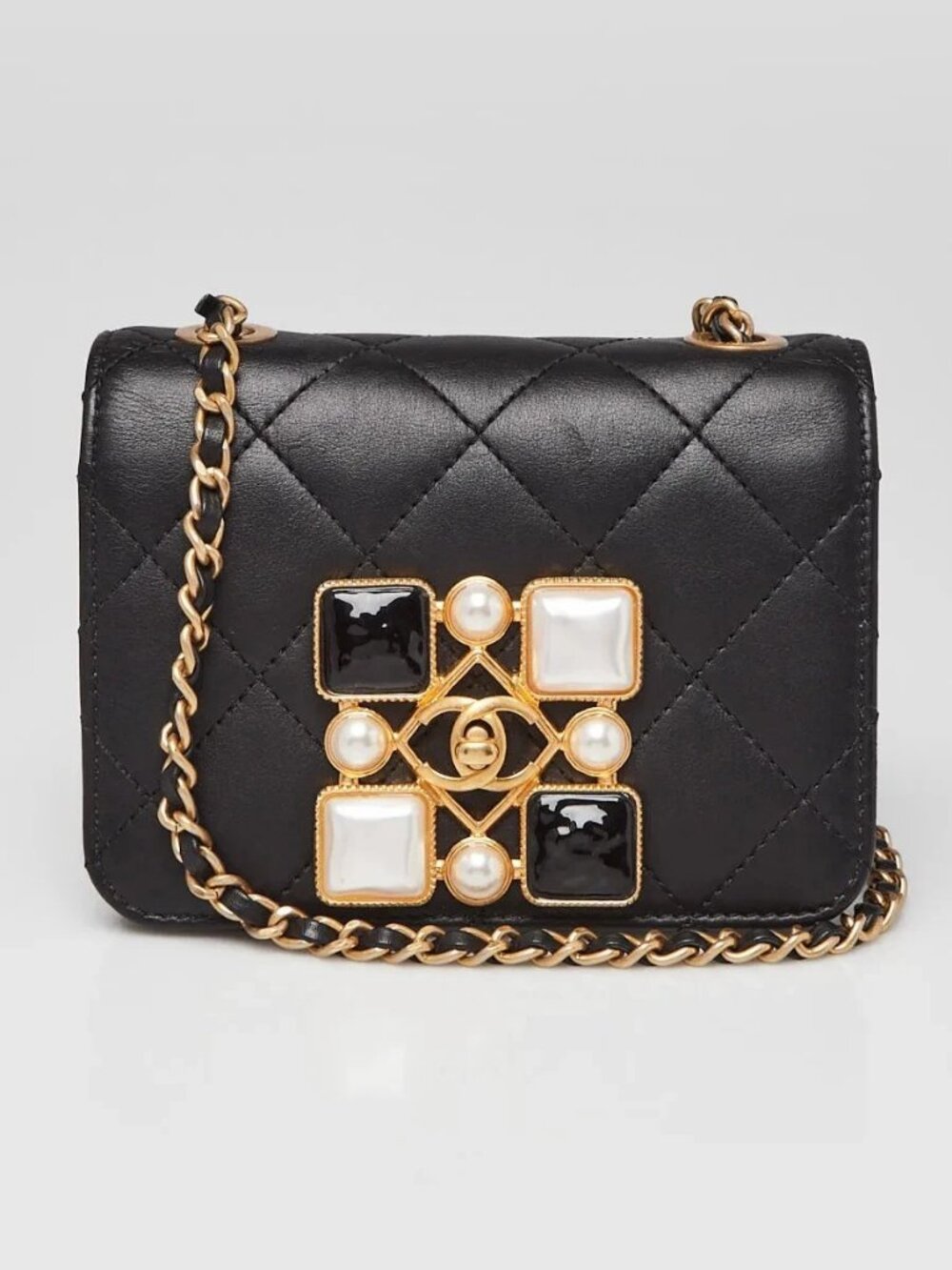 Chanel Black Quilted Leather Onyx Pearl Mini Flap Bag - Picture 2 of 10